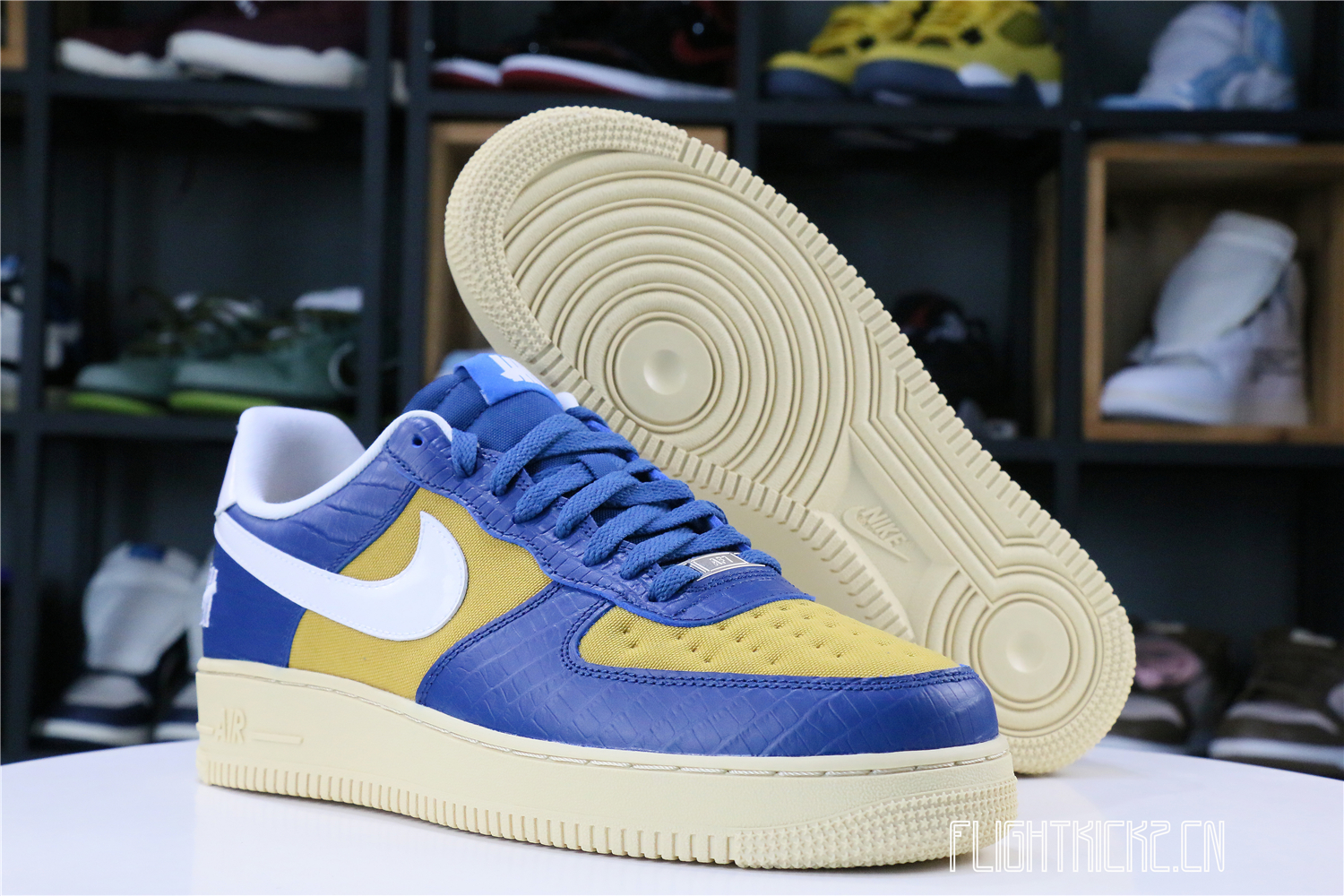 Nike Air Force 1 Low SP Undefeated 5 On It Blue Yellow Croc