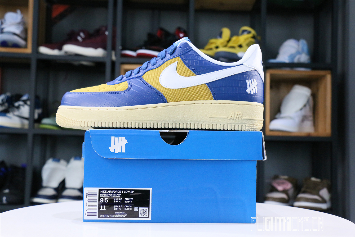 Nike Air Force 1 Low SP Undefeated 5 On It Blue Yellow Croc
