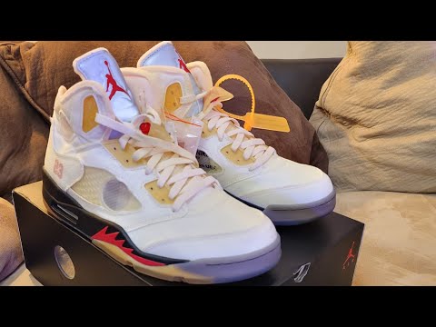 Off White x Air Jordan 5 Retro Sail/Plot twist (LN5 A1 Batch)