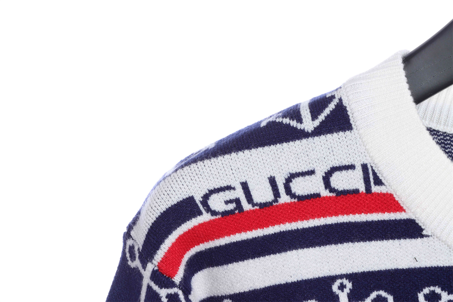 GUC1 guc anchor jacquard wool sweater