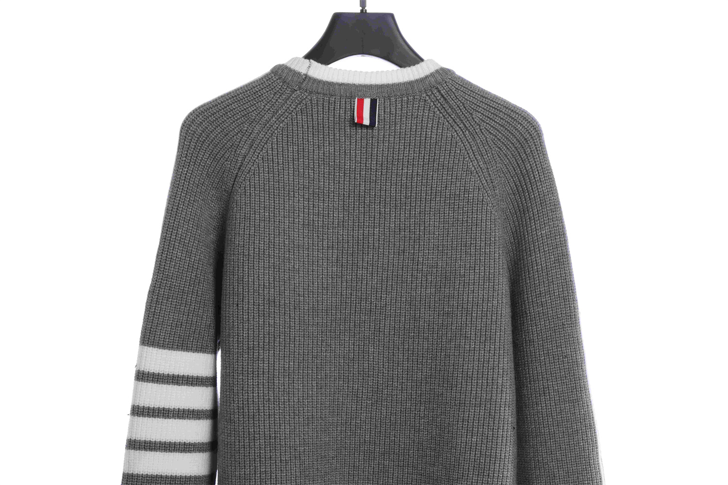 ThomBrowne New Season 22Ss Four-Stripe Pullover Long Sleeve Crewneck Sweater