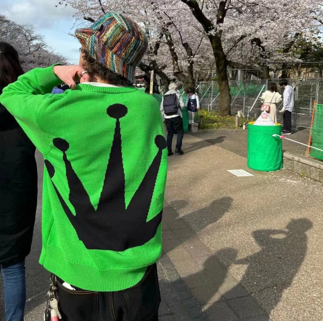 Stussy22SS Crown Crew Neck Pullover Long Sleeve Sweater