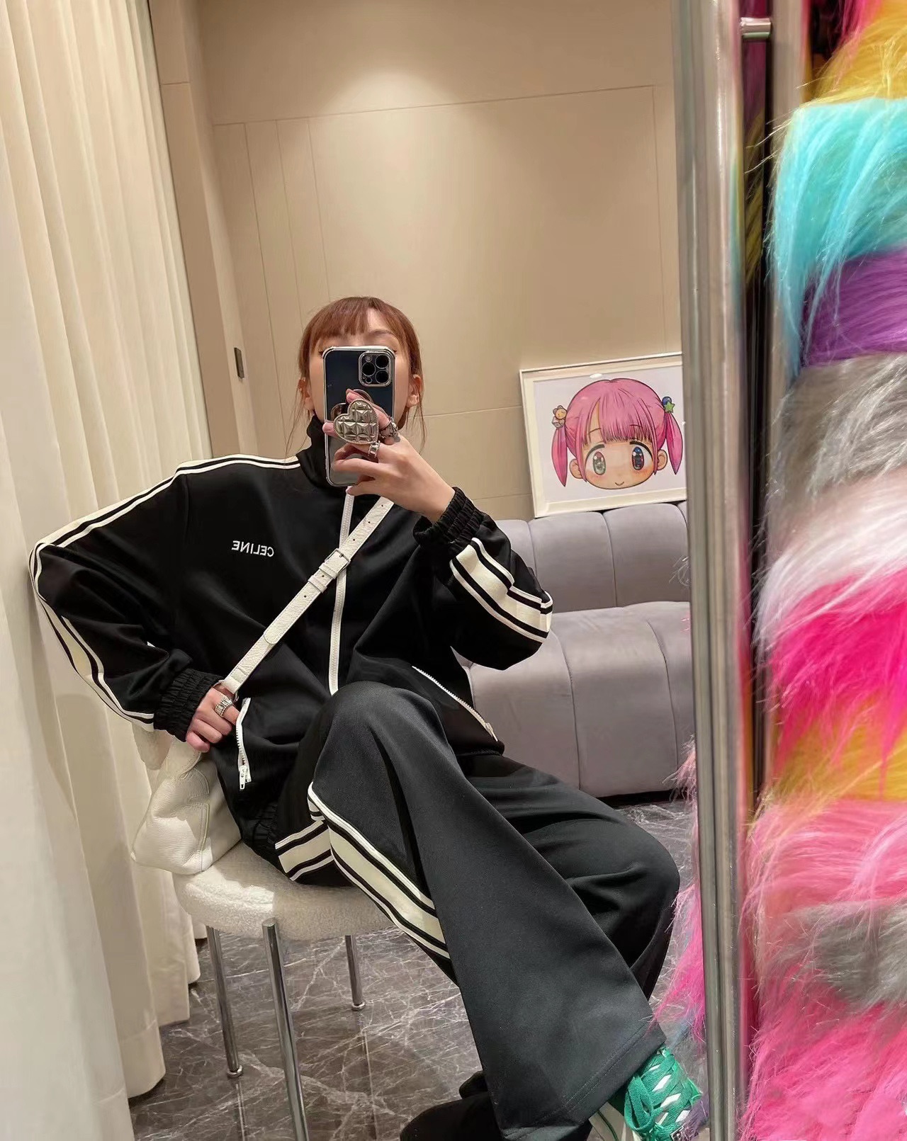 C3l1ne side webbing panel suit trousers