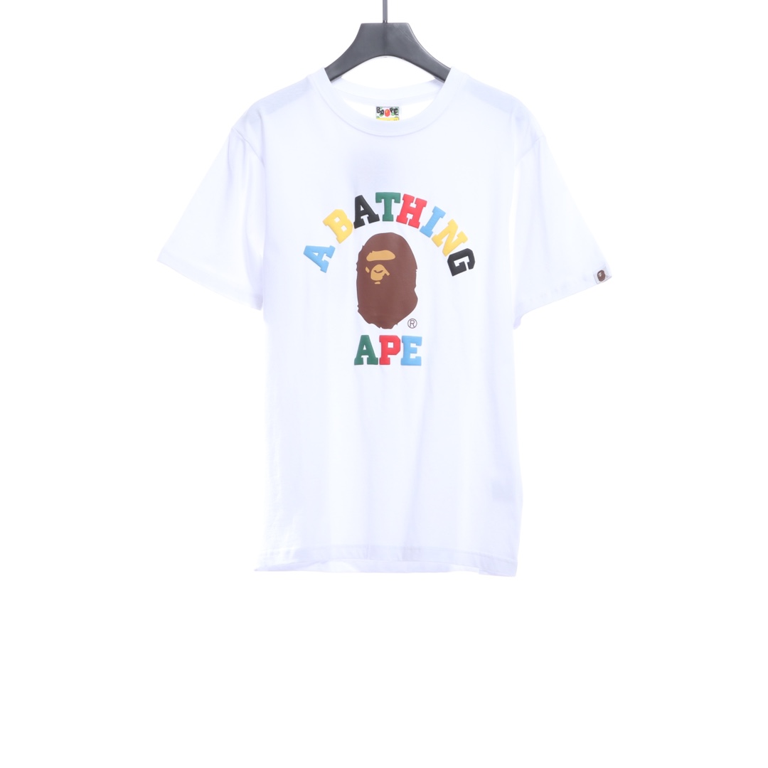 BAPE ape man colorful foam print short sleeves