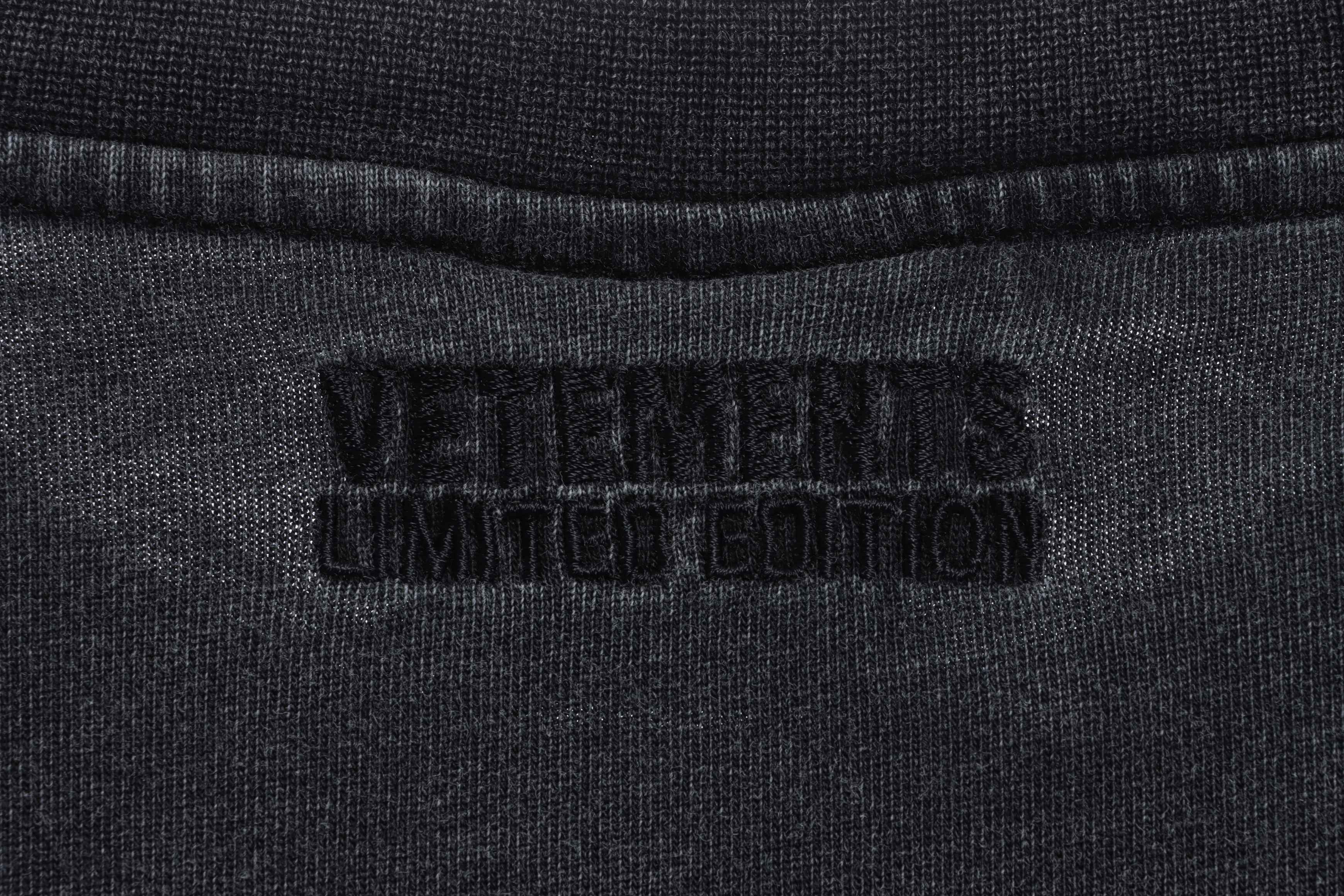 Vetements 23SS Washed Letter Embroidered Short Sleeve T-Shirt