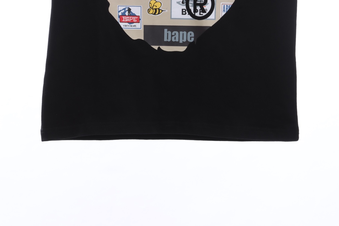 BAPE ape-man initials pattern label printing short sleeves
