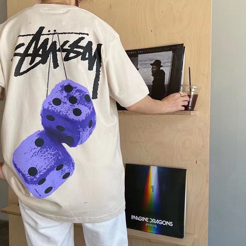 Stussy dice printing short-sleeved