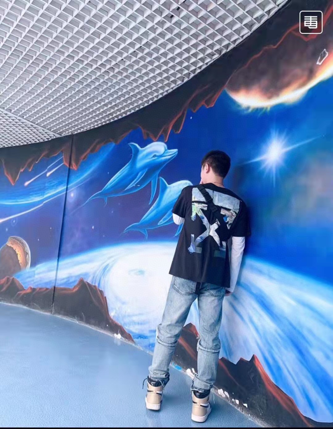 OW oil painting printing short sleeves