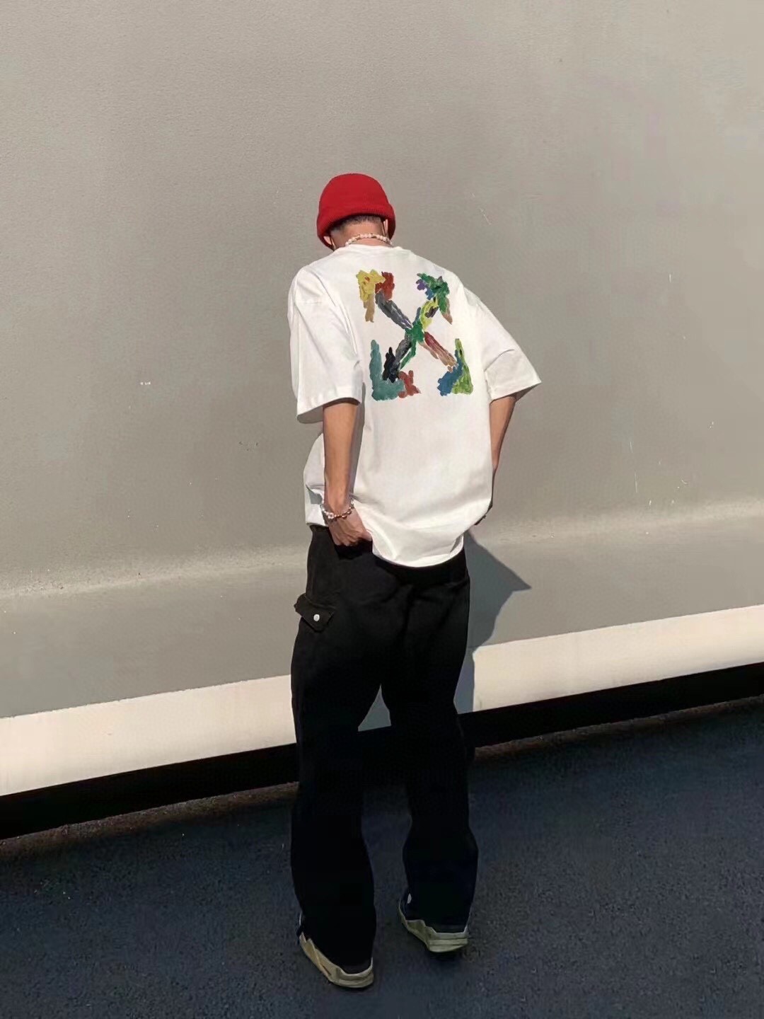 OW Environmental Protection Ink hand-painted graffiti short sleeves