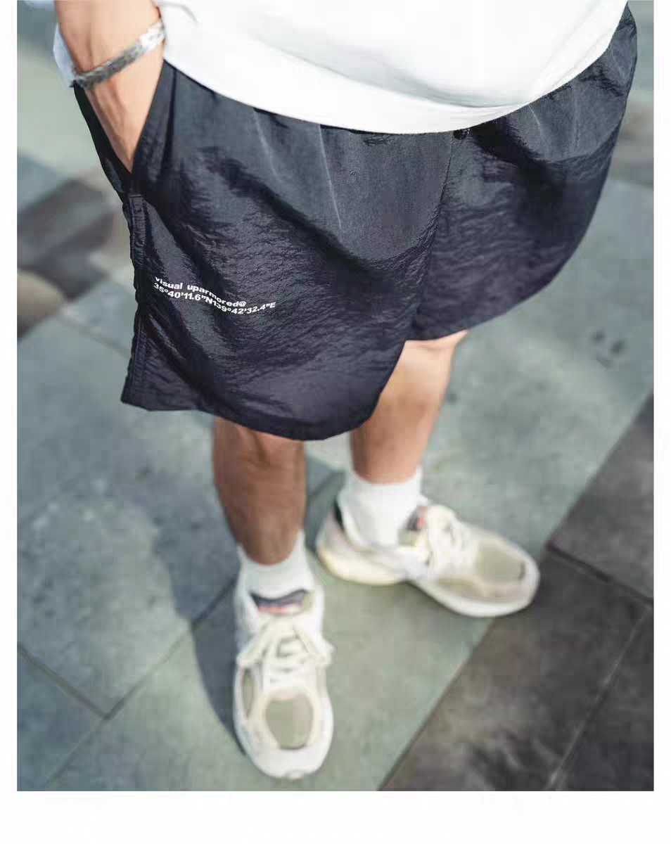 WT@PS Japanese nylon quick-drying rope casual loose beach shorts