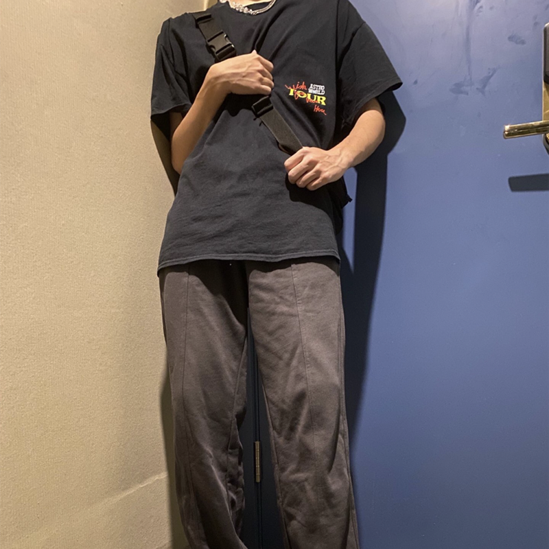 Travis Scott Cactus Jack Astroworld Logo solid color letter printing short sleeves