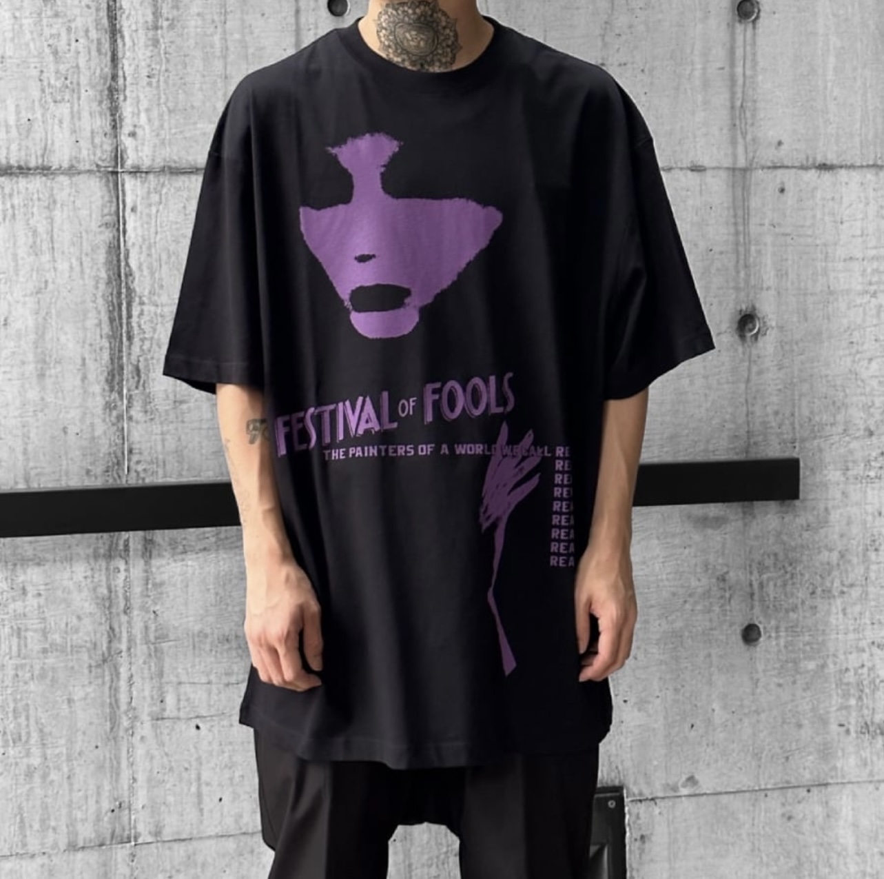 RAF SIMONS Girl portrait slogan print short-sleeved T-shirt black