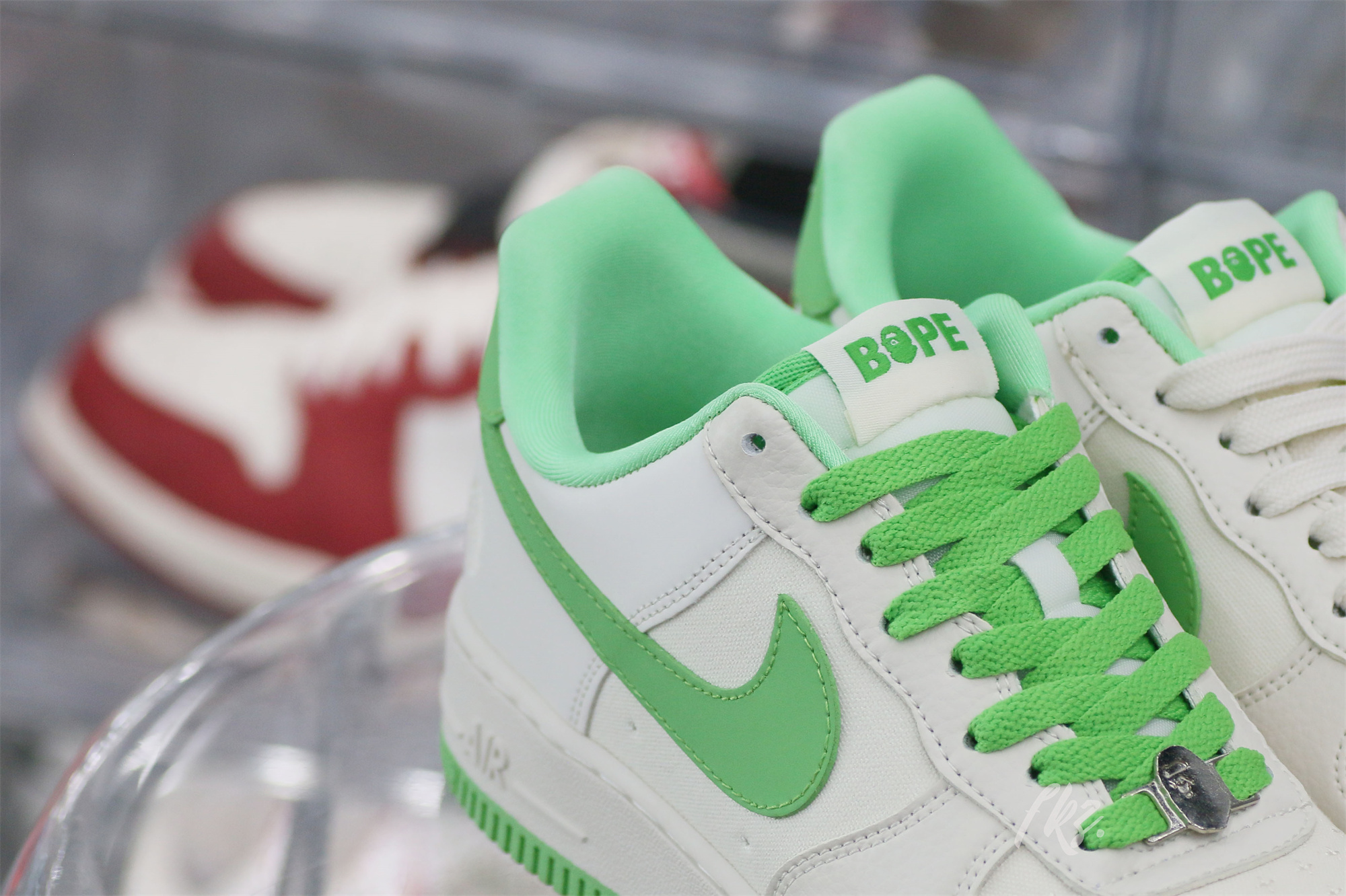 Bape X Nike Air Force 1 White Green Custom shoes