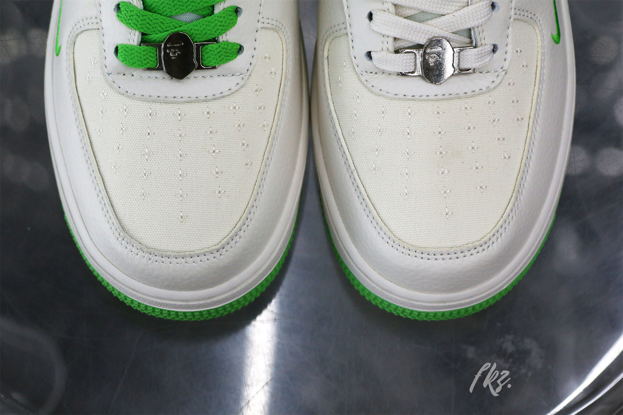 Bape X Nike Air Force 1 White Green Custom shoes