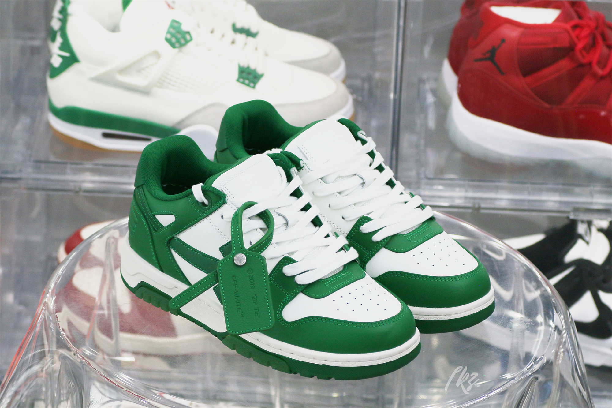 Off-White Green and White Out Of Office Sneaker