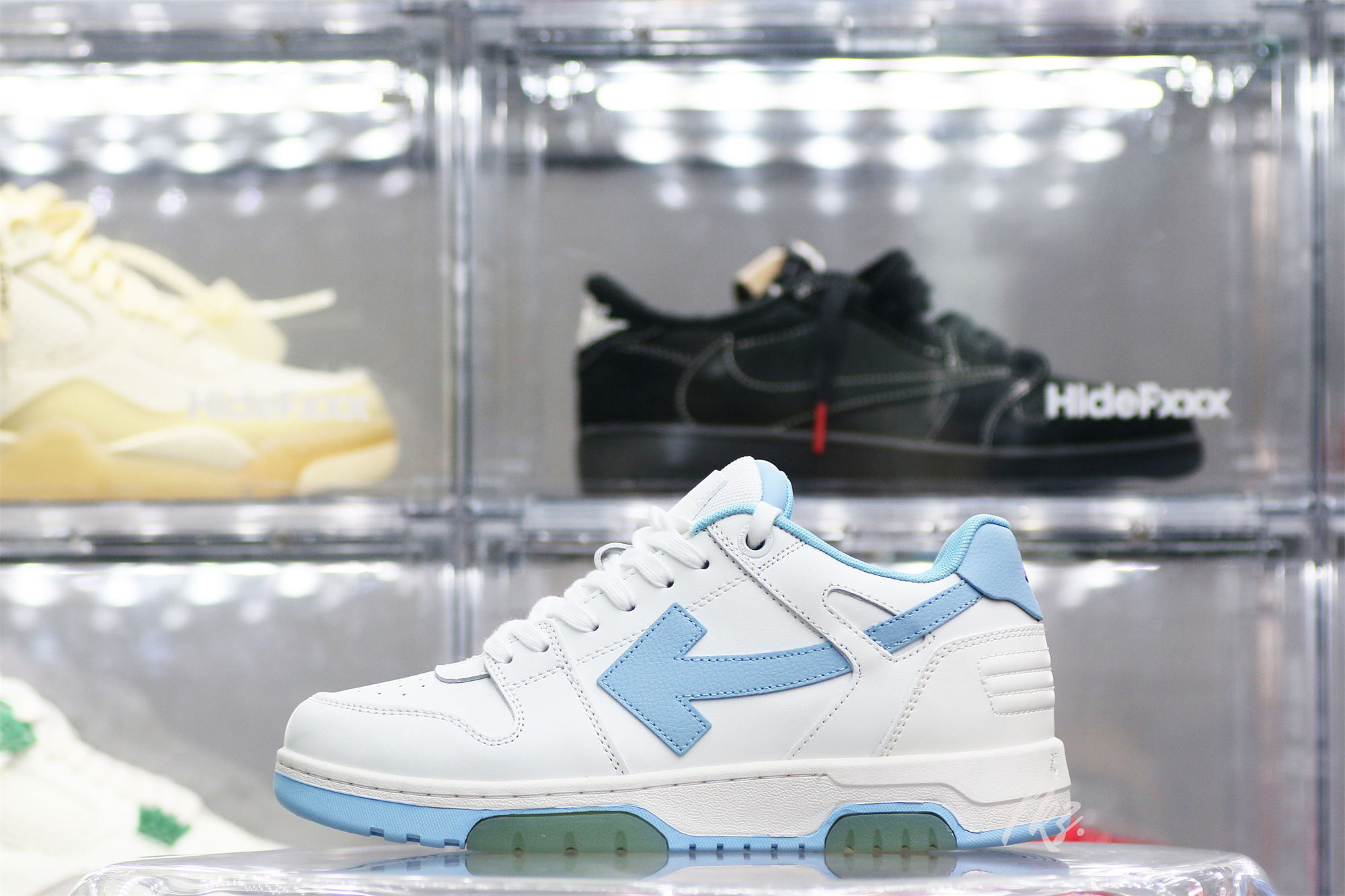OFF-WHITE White & Blue Out Of Office Sneakers