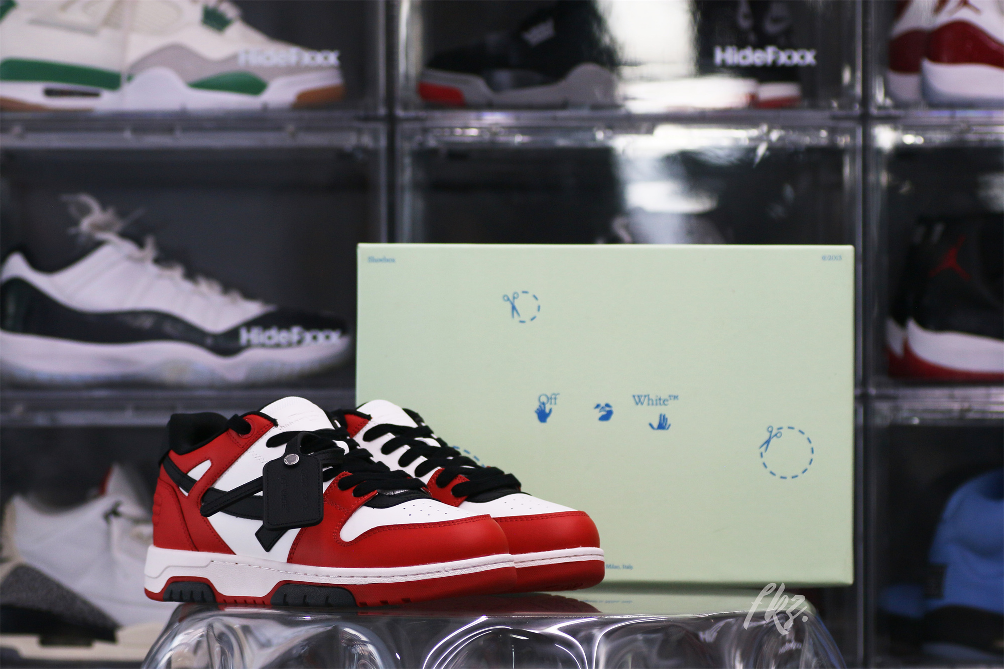 OFF-WHITE White & Black Red ‘Out Of Office’ Sneakers