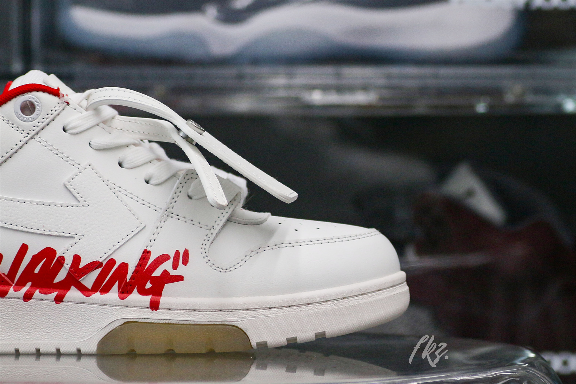 OFF-WHITE White & Red Out of Office ‘OOO’ sneakers