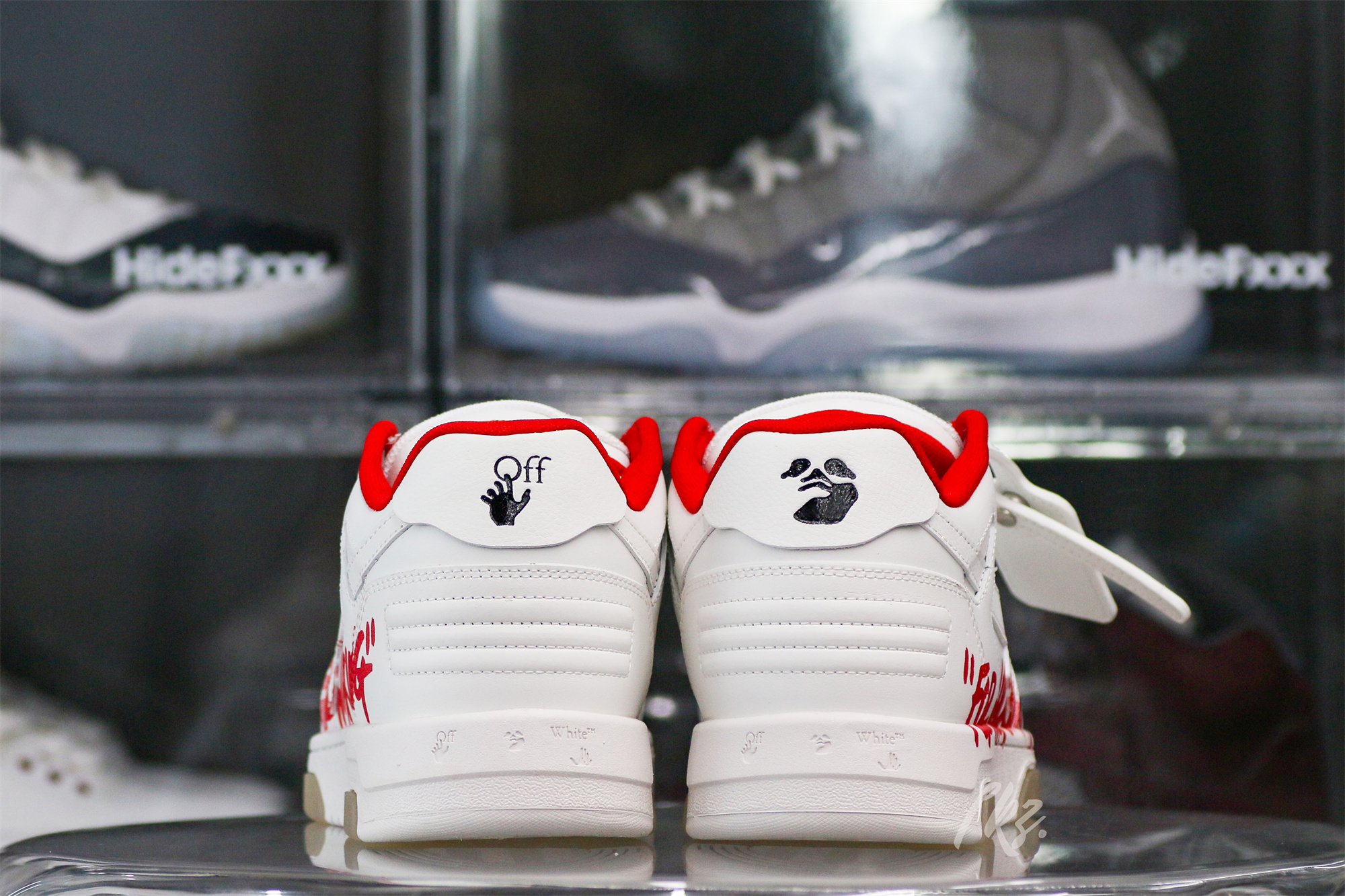 OFF-WHITE White & Red Out of Office ‘OOO’ sneakers