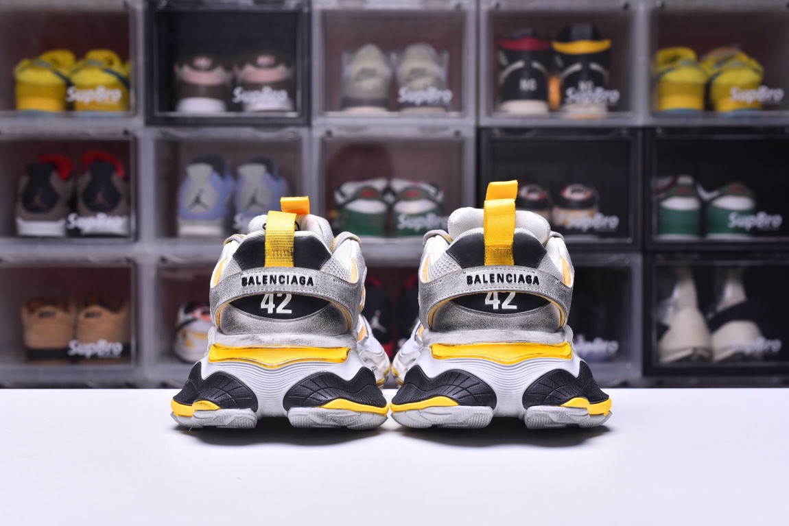 Balenciag* Cargo Sneaker Grey Black Yellow