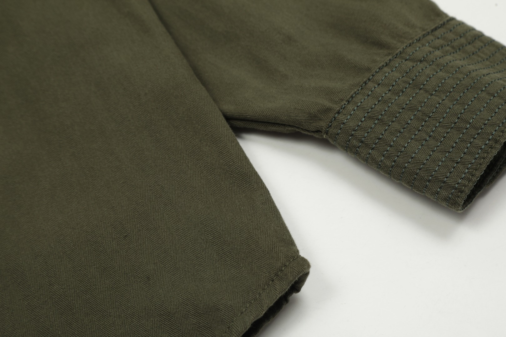 Ch*0me He**ts embroidered washed denim shirt jacket in military green