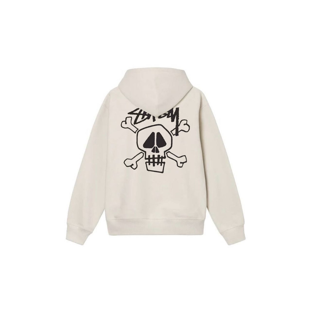 Stu$$y Skull & Bones Tee Pigment Dyed Graphic Printed Hoodie