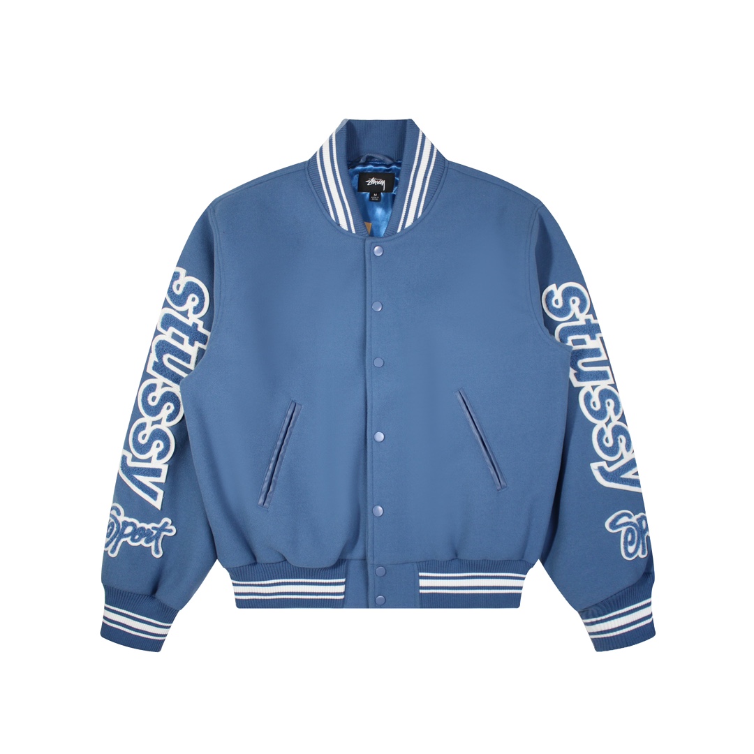 Stussy FW24 Embroidery ArmsVarsity Jacket
