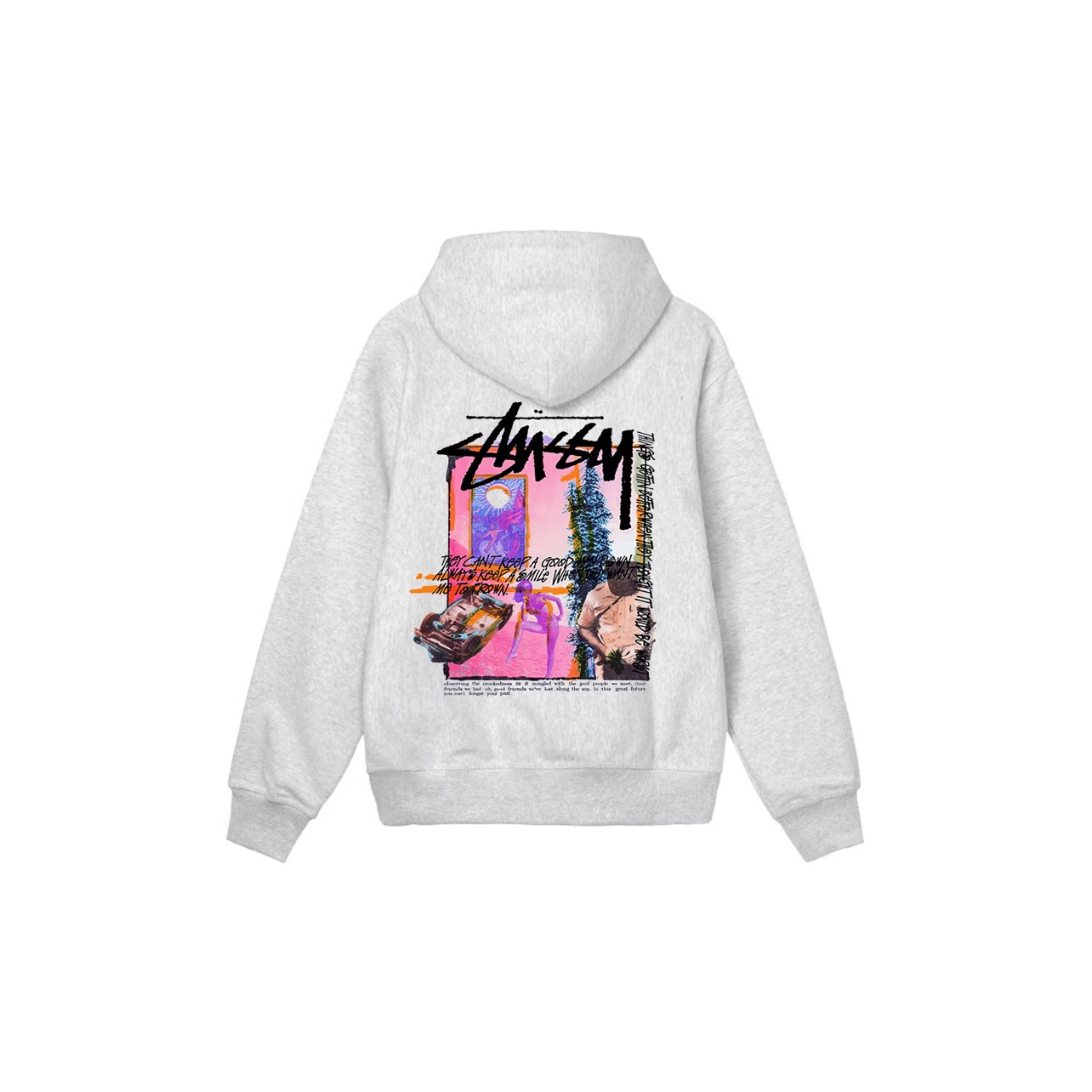 Stussy Daydream Graffiti Print Zipper Hoodie