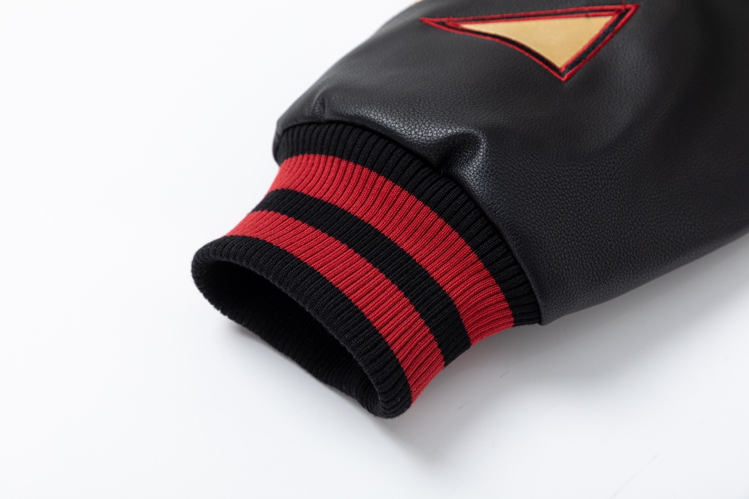 Off-White Embroidered Patchwork Leather Jacket