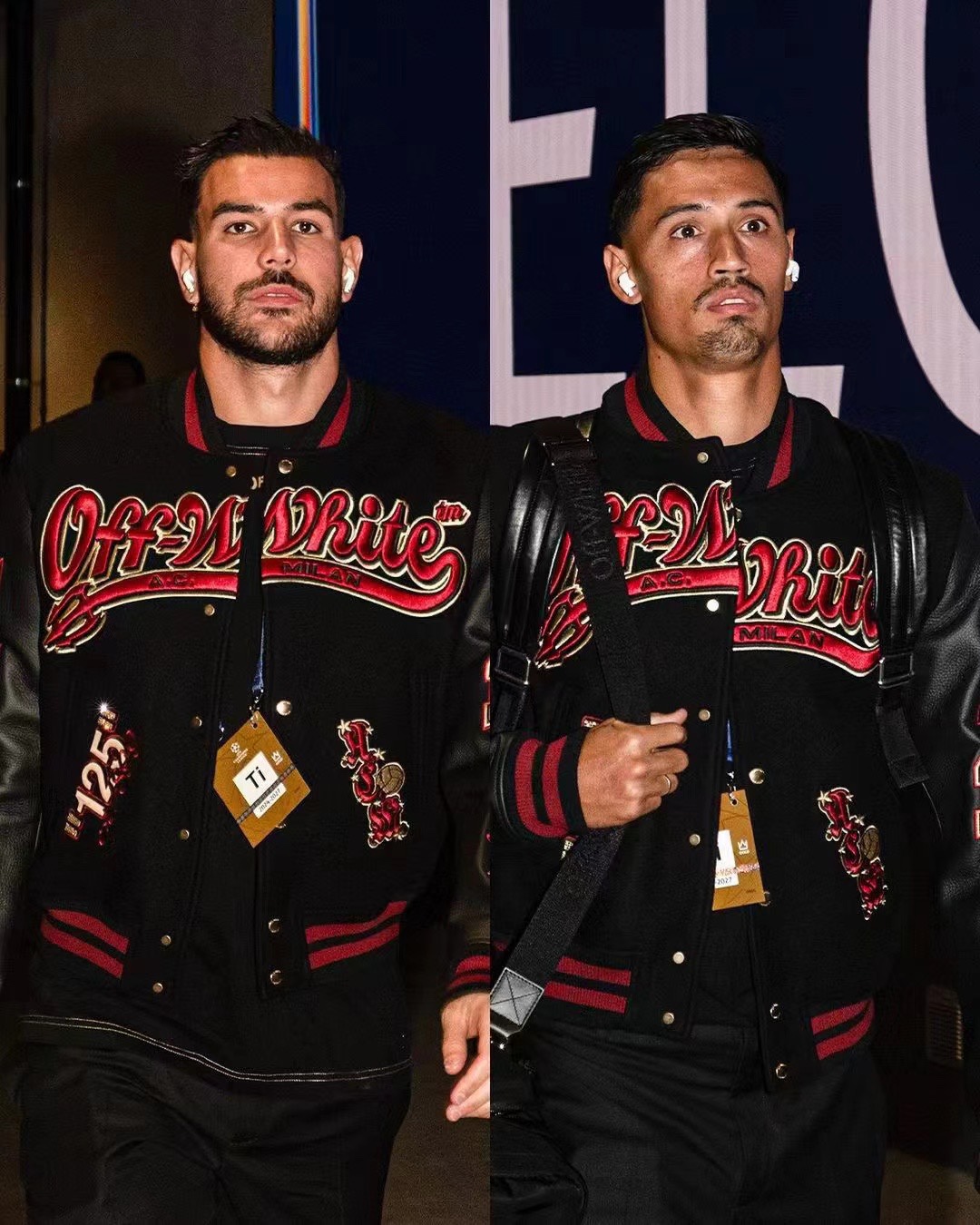 Off-White Embroidered Patchwork Leather Jacket