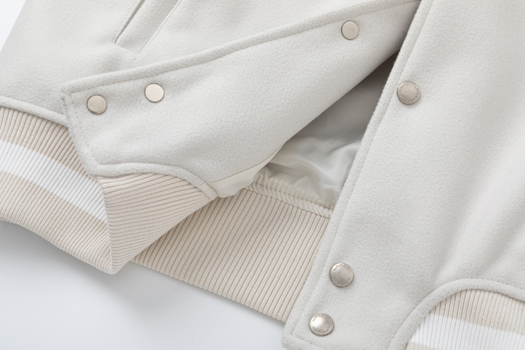 Off-White Embroidered Patchwork Leather White Jacket