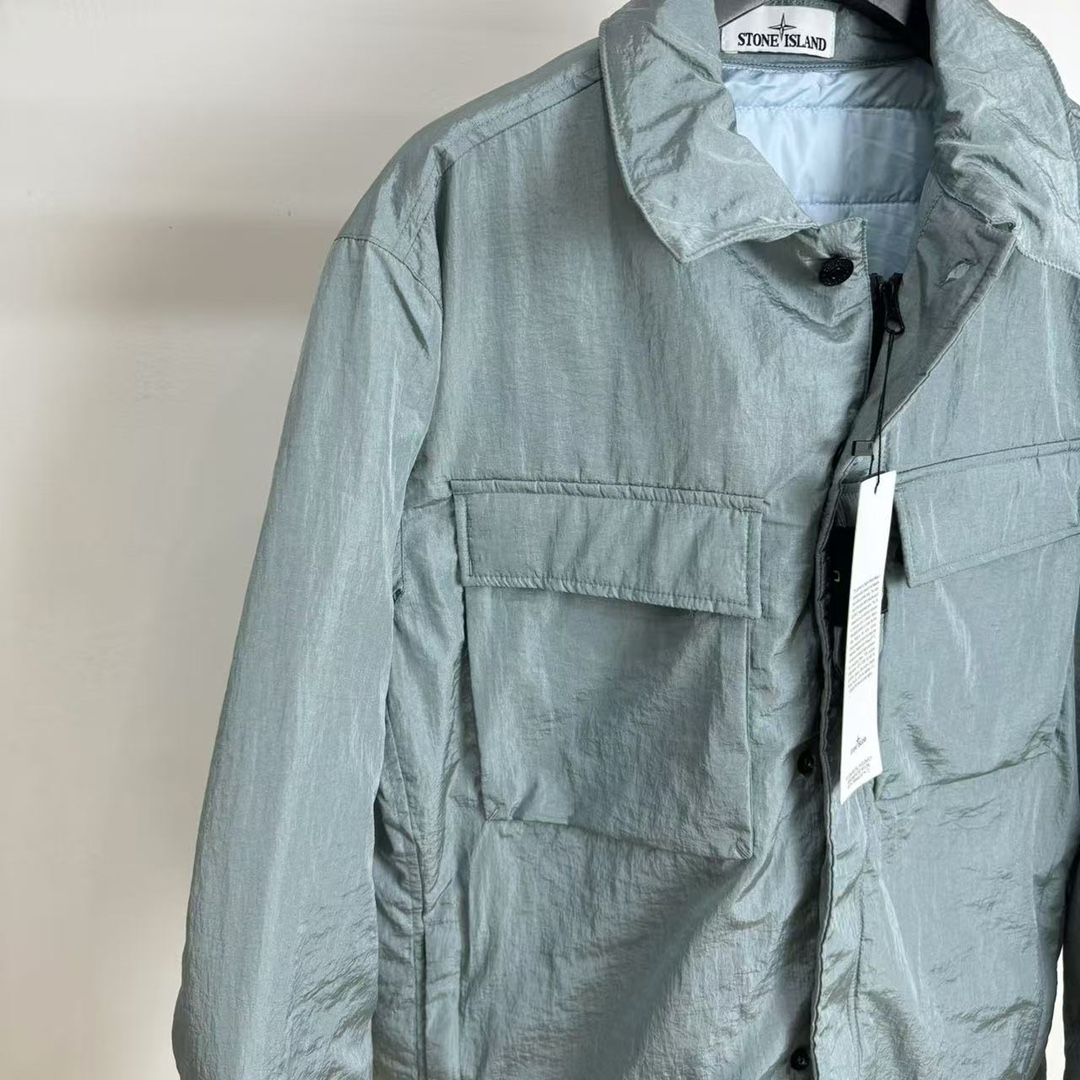 Stone 1sland Single-breasted cotton jacket
