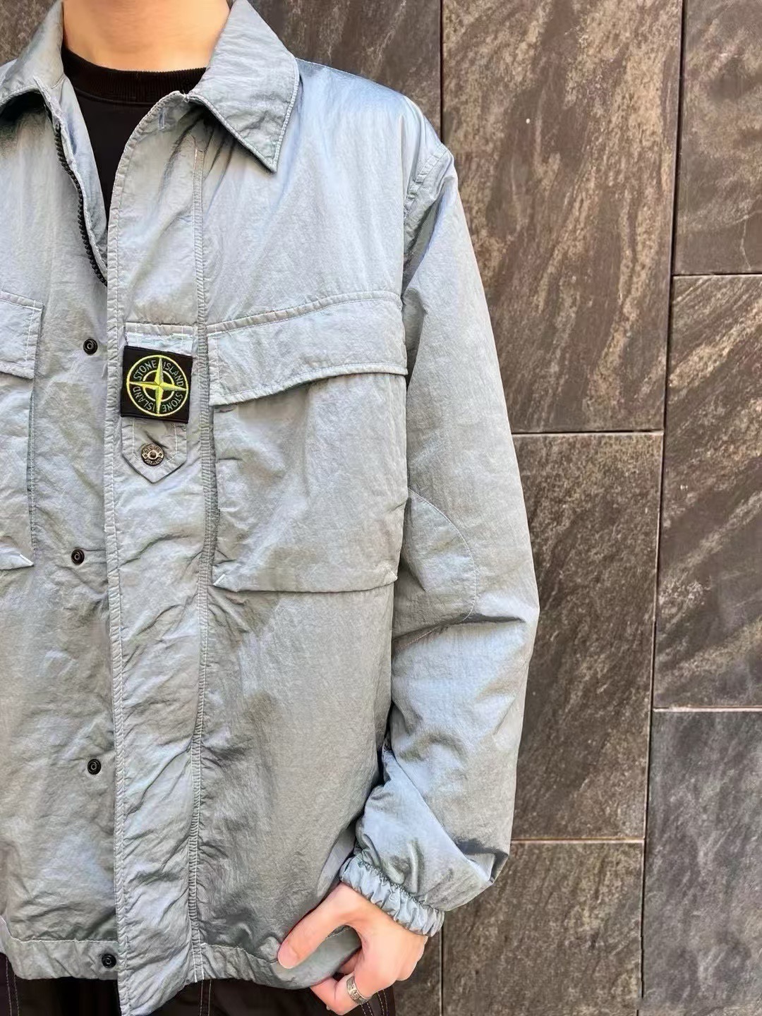 Stone 1sland Single-breasted cotton jacket